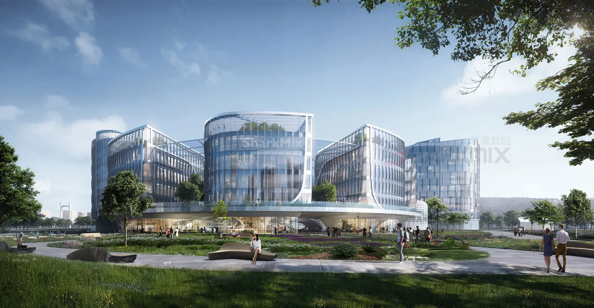 Office and retail rendering in Fuzhou for 3MIX
